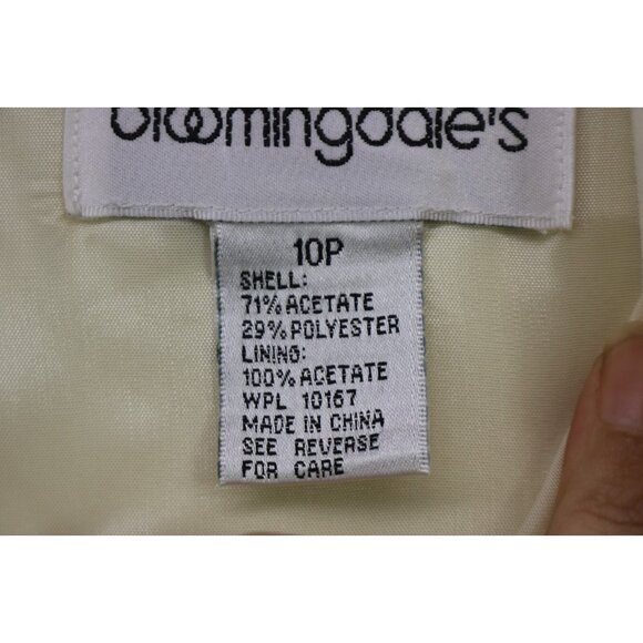 Bloomingdales Ivory A-Line Sleeveless Dress-Size 10/Petite-Lined - Picture 8 of 13